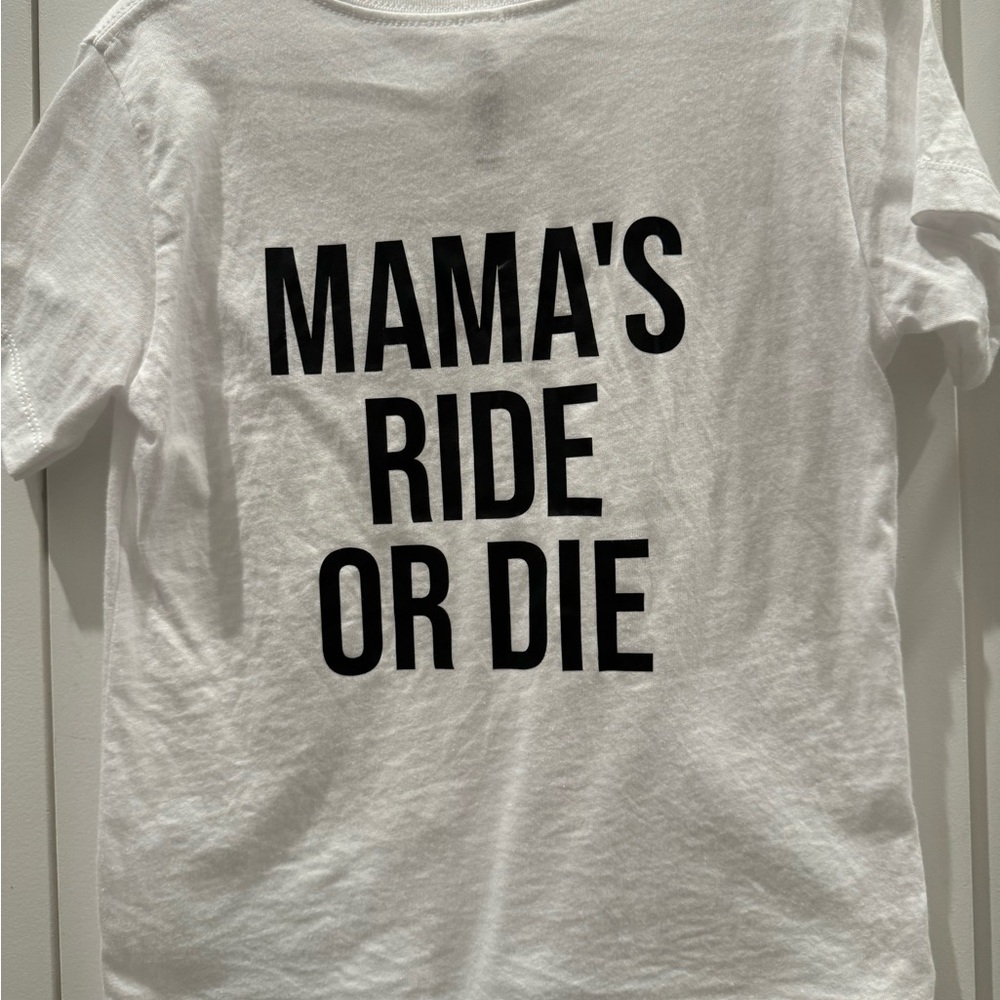 White Graphic Tee with Black Text